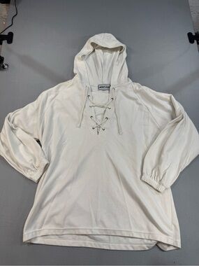 Arrived Cream Lace-Up Hoodie size 20W